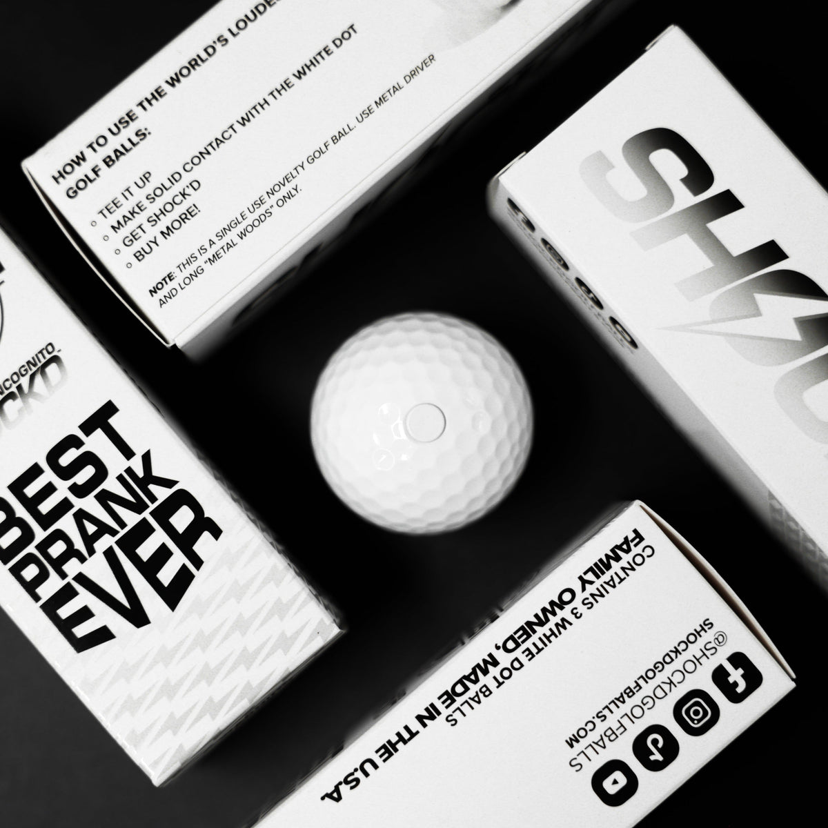 SHOCK'D Prank Golf Balls - 4-Sleeve Bundle (Buy 3, Get 1 Free)