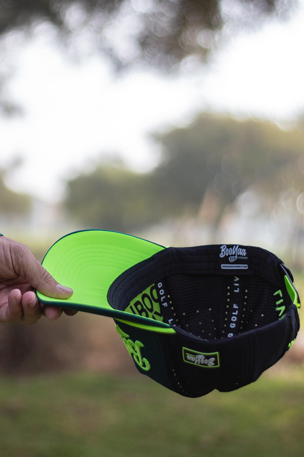 BooYaa Blitz Golf Hat – Forest Green & Neon Lime
