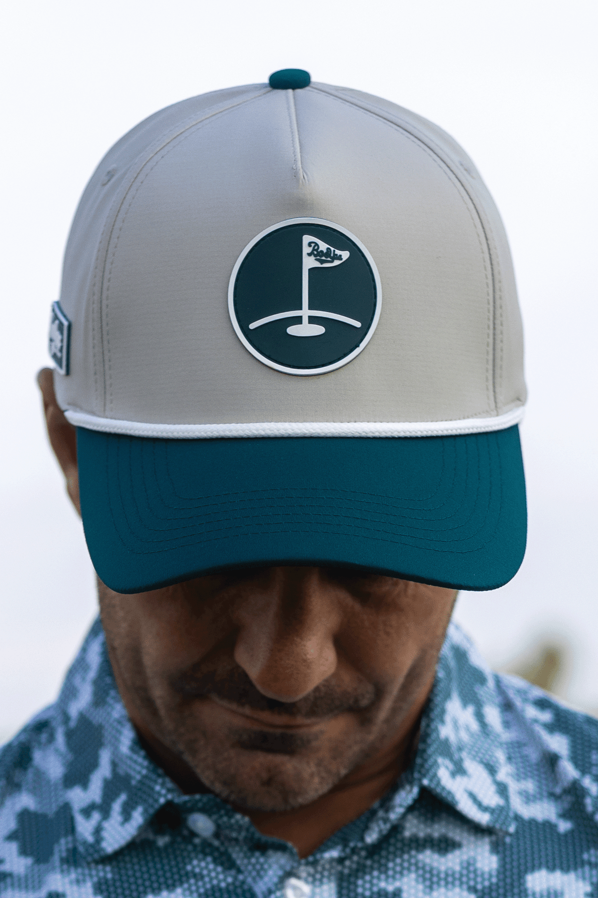 BooYaa Greenside Rope Golf Hat – Stone & Forest Green