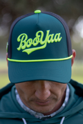 BooYaa Blitz Golf Hat – Forest Green & Neon Lime