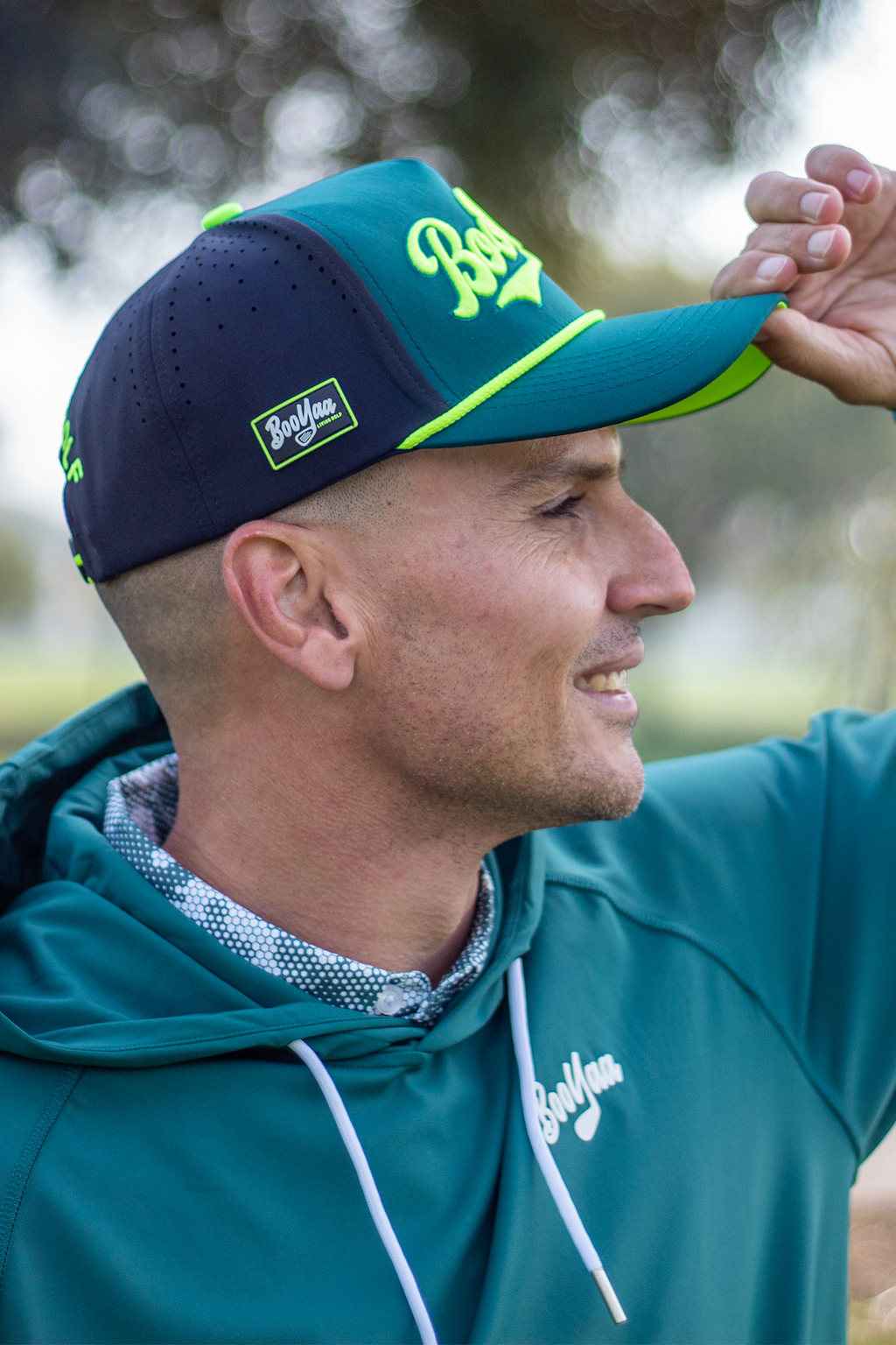 BooYaa Blitz Golf Hat – Forest Green & Neon Lime