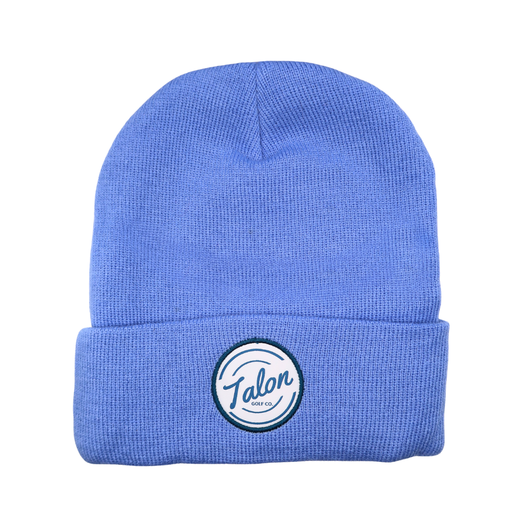 Blue Knit Beanie w/ White Talon Circle Logo