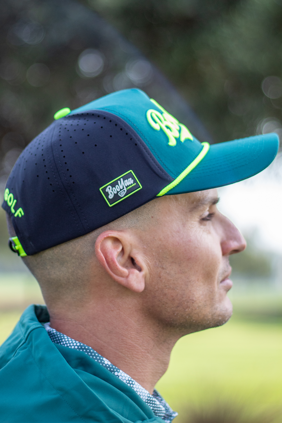 BooYaa Blitz Golf Hat – Forest Green & Neon Lime