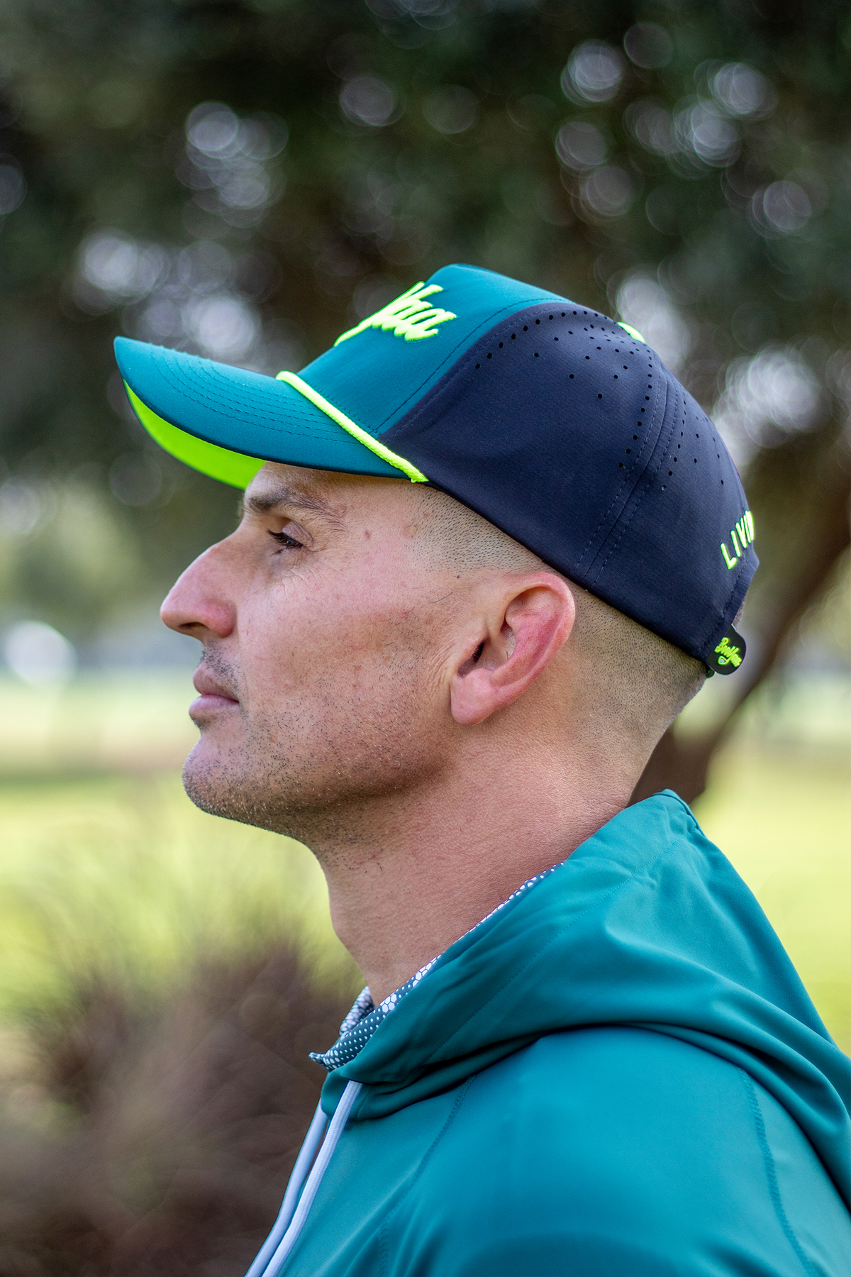 BooYaa Blitz Golf Hat – Forest Green & Neon Lime