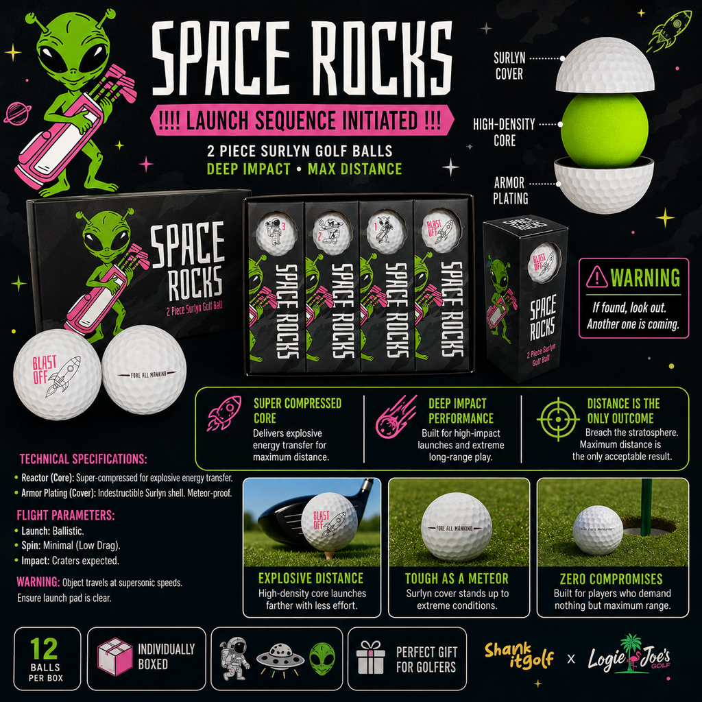 Space Rocks Distance Golf Balls - 2-Piece, Dozen