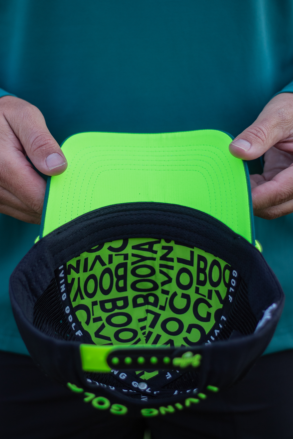 BooYaa Blitz Golf Hat – Forest Green & Neon Lime
