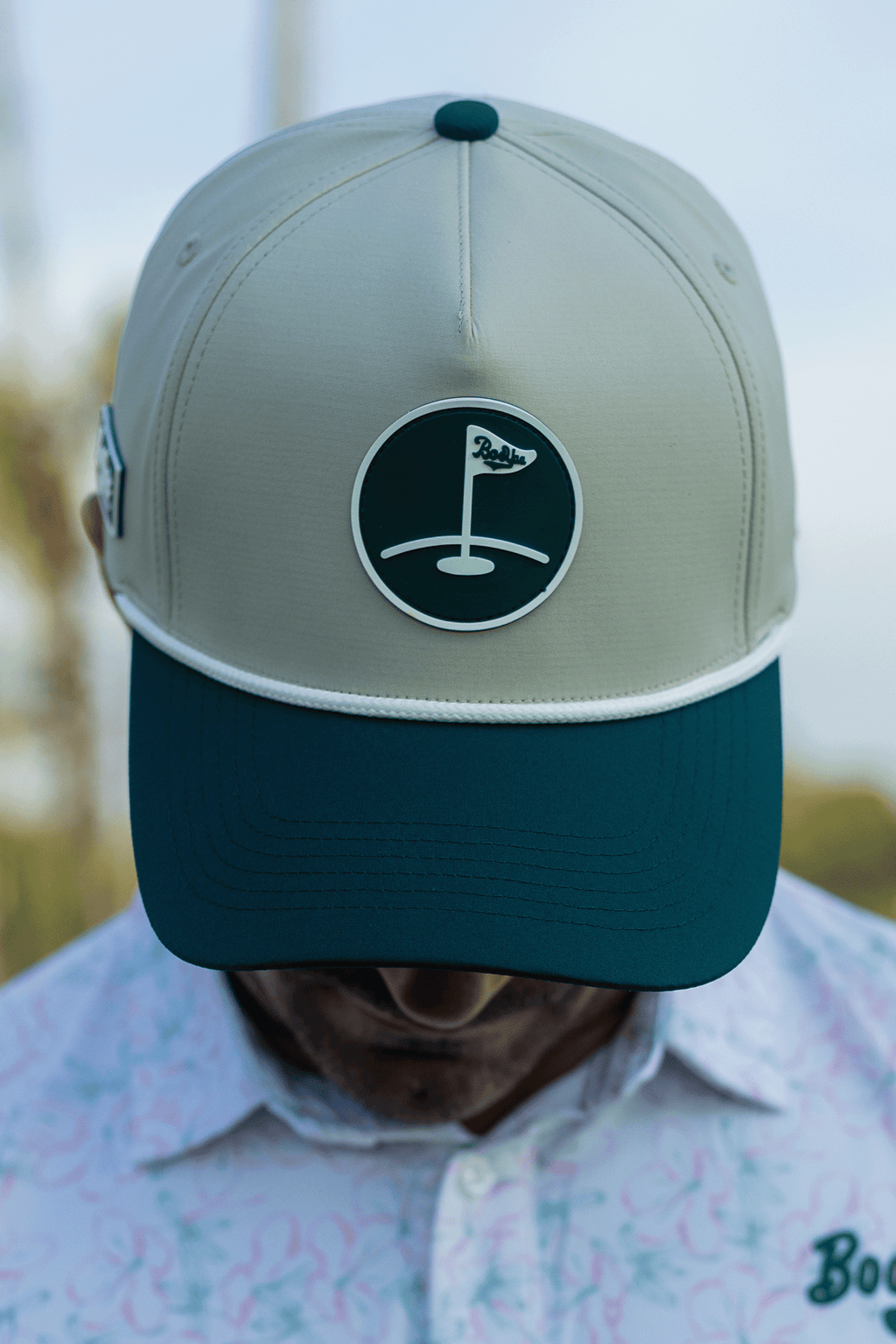 BooYaa Greenside Rope Golf Hat – Stone & Forest Green