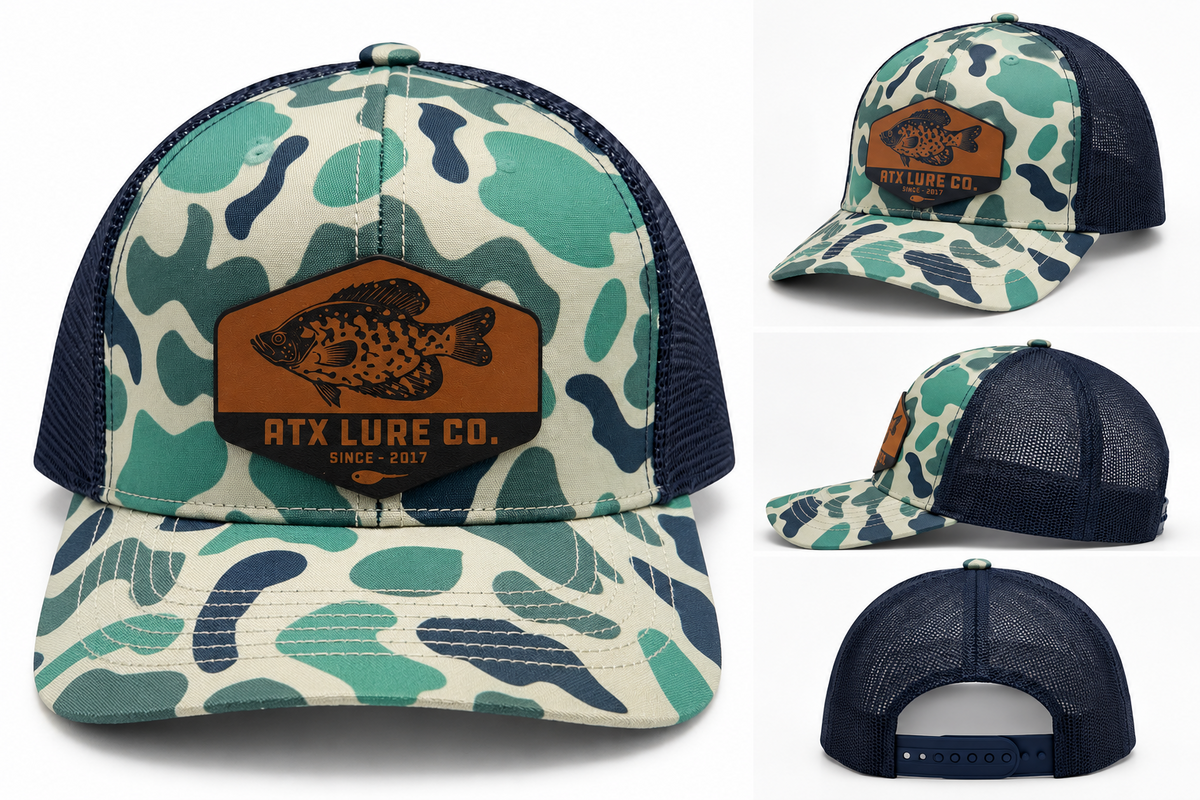 Leather Crappie Patch Hat