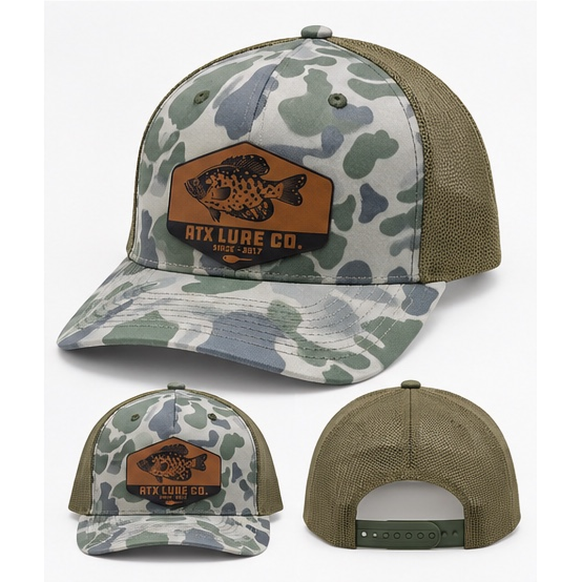 Leather Crappie Patch Hat