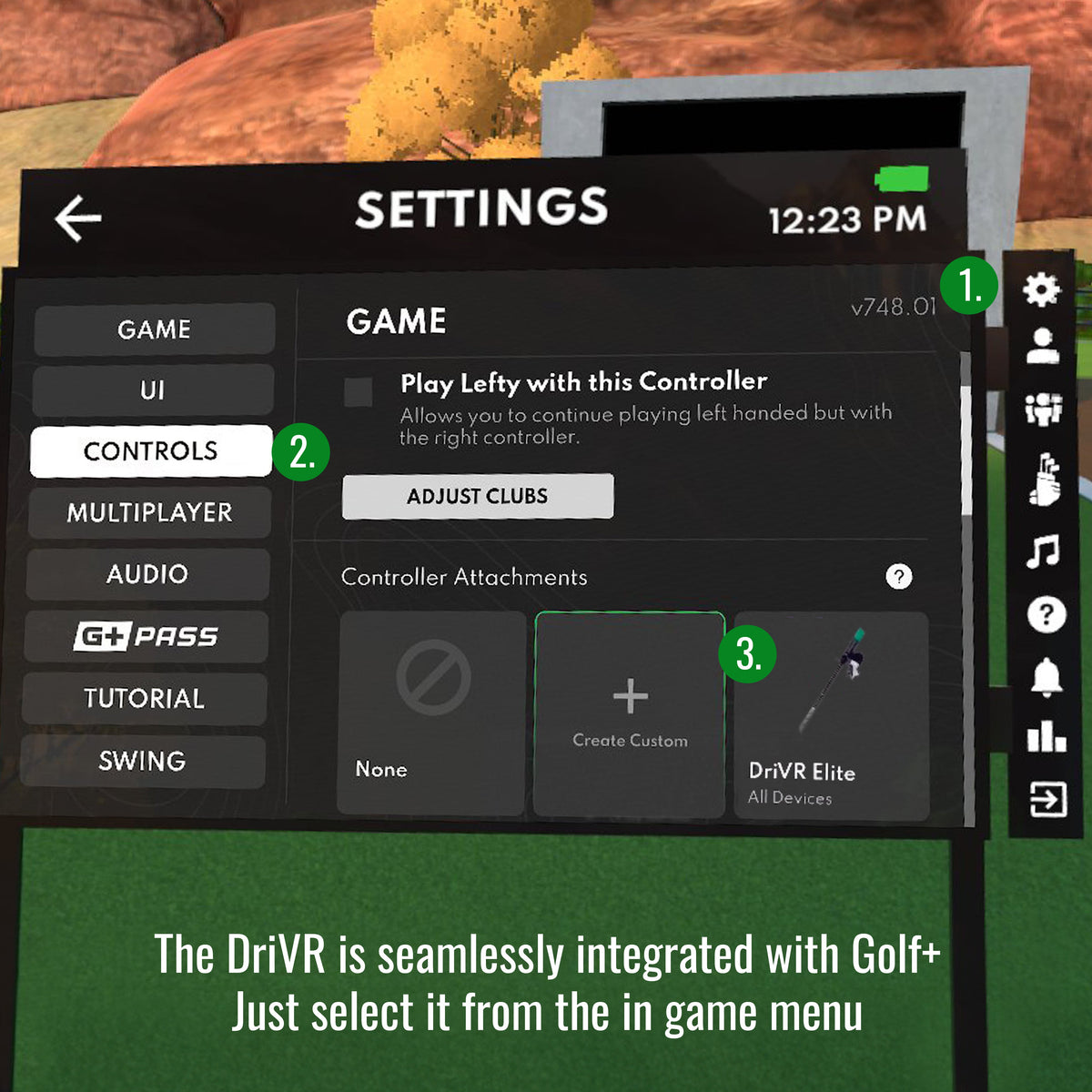 DriVR Elite VR Golf Club for Meta Quest