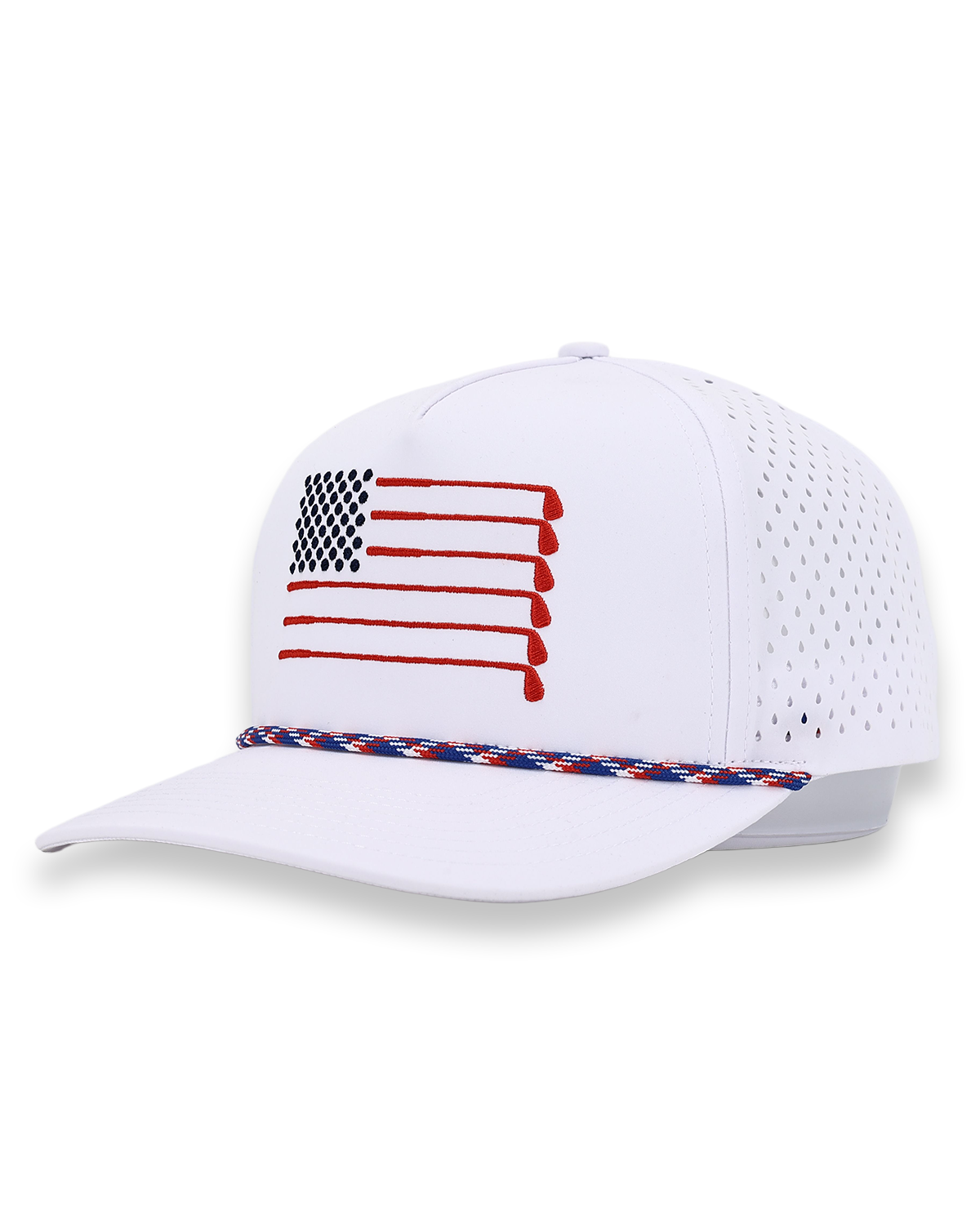 2putt American Flag Rope Golf Hat - White