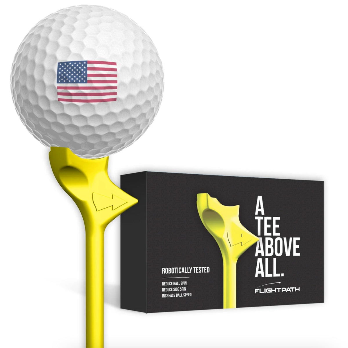 FlightPath Yellow Golf Tees Pack of 8