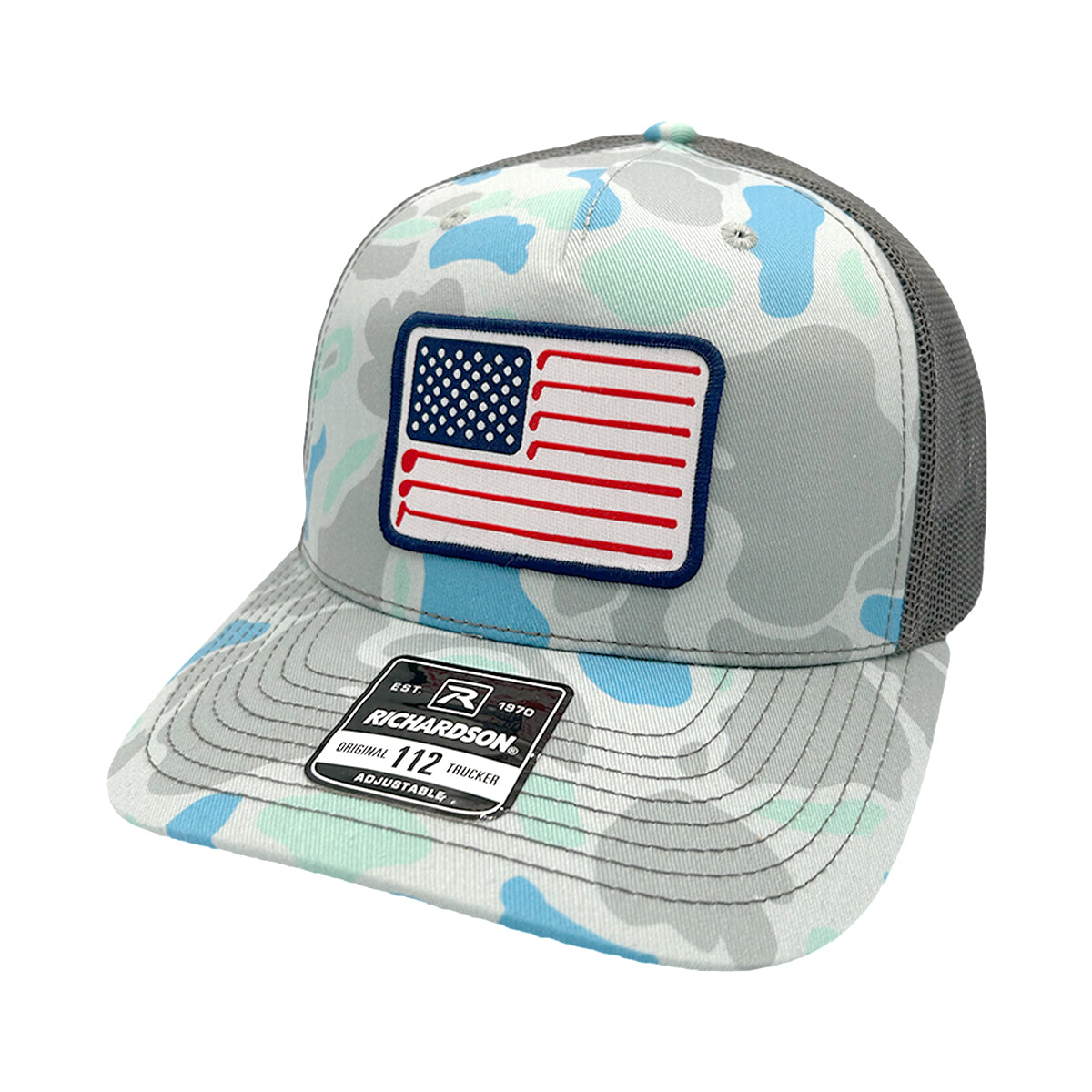 Shield Republic USA Golf Flag Woven Patch Hat
