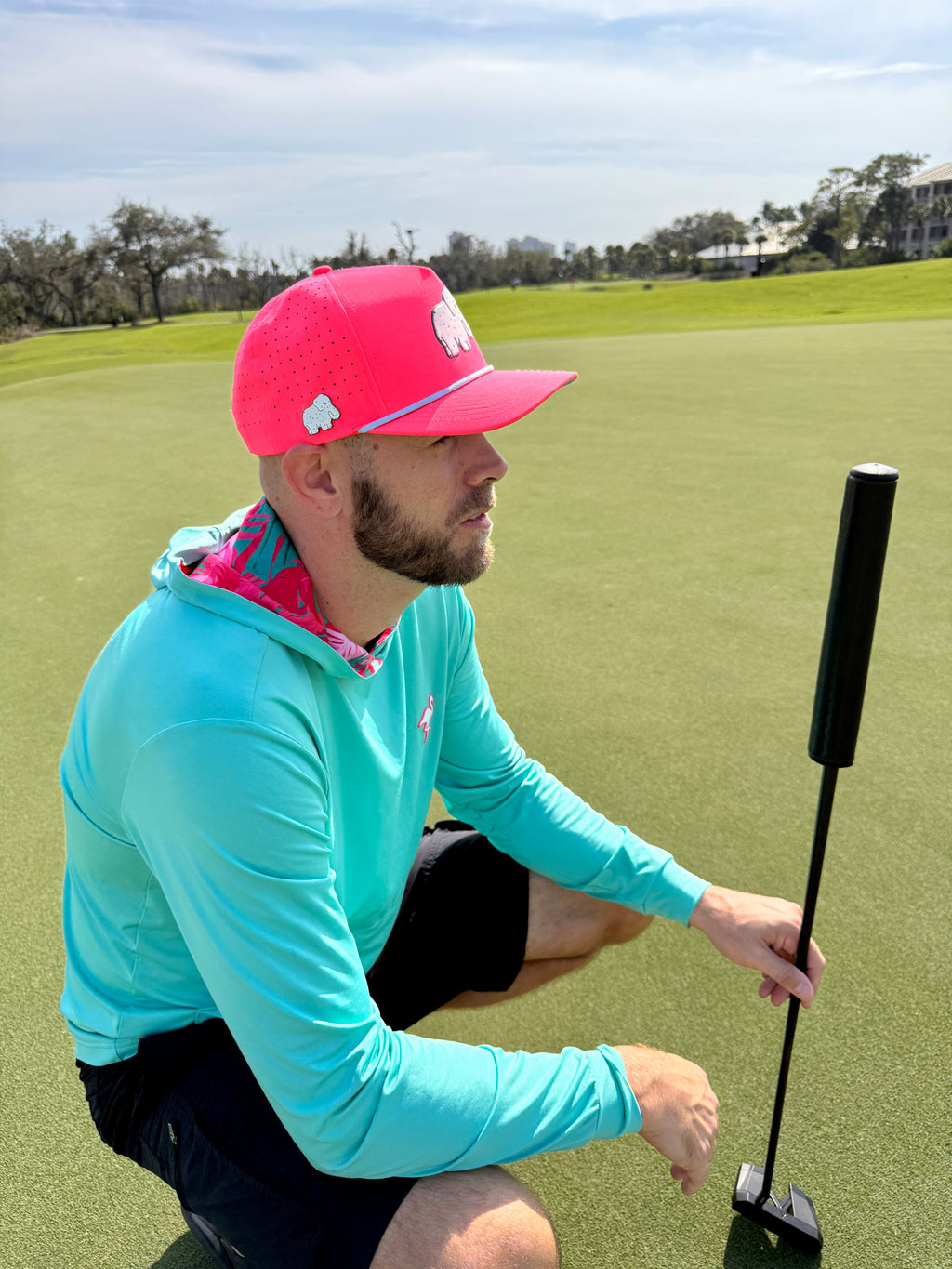 Frosted Elephant Golf Hat with Magnetic Ball Marker