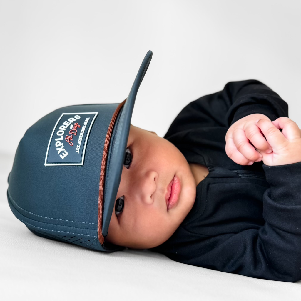 Little Rad Things Waterproof Explorer Snapback Hat - Juniper Green