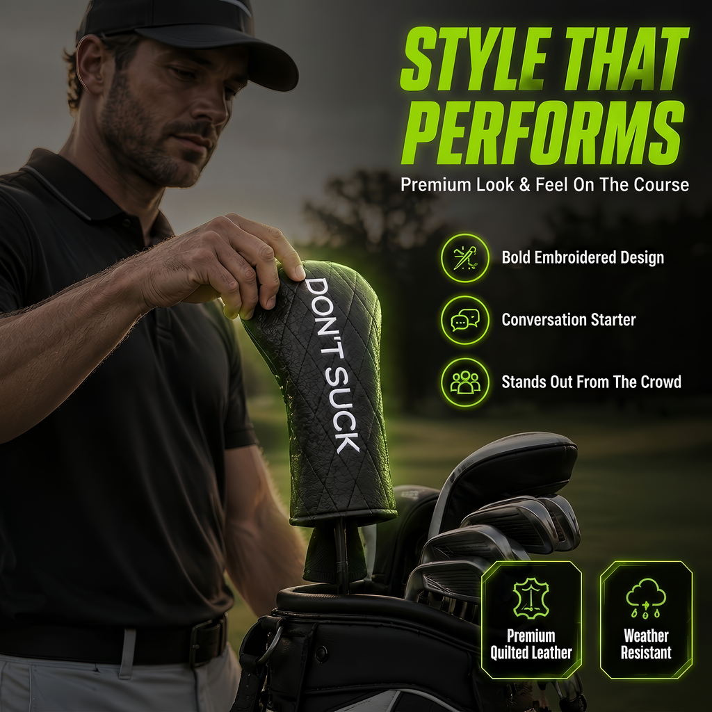 Don't Suck Driver Headcover – Black Quilted