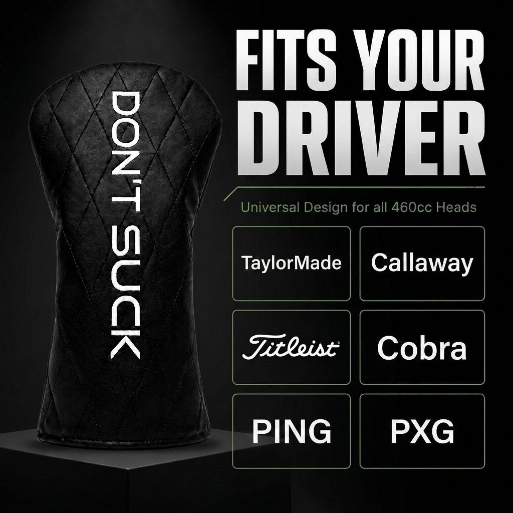 Don't Suck Driver Headcover – Black Quilted
