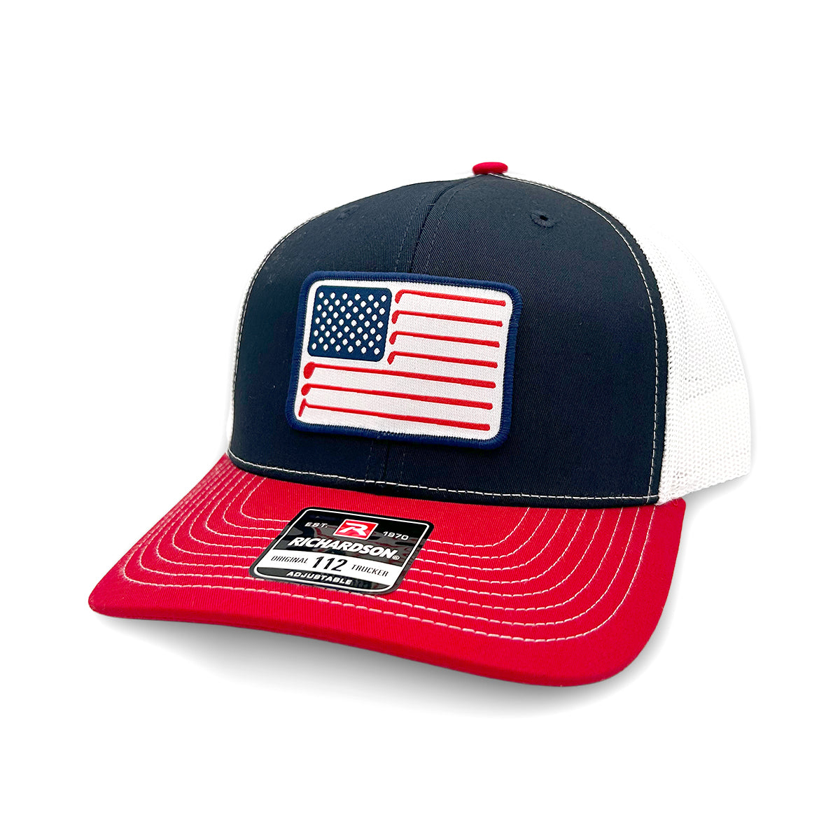 Shield Republic USA Golf Flag Woven Patch Hat