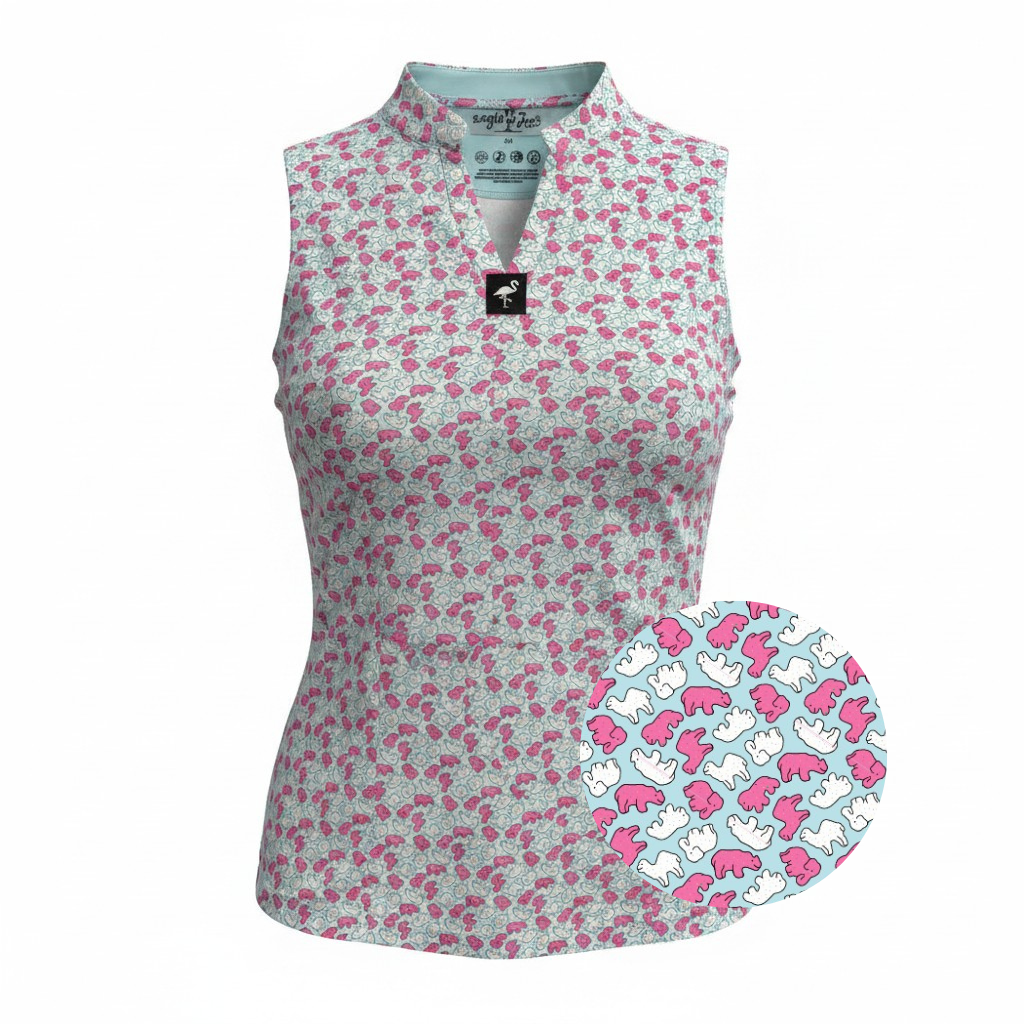 Women's Frosted Animal Cookies Sleeveless Golf Polo