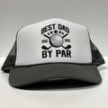 Best Dad By Par Golf Trucker Hat - Gray Mesh