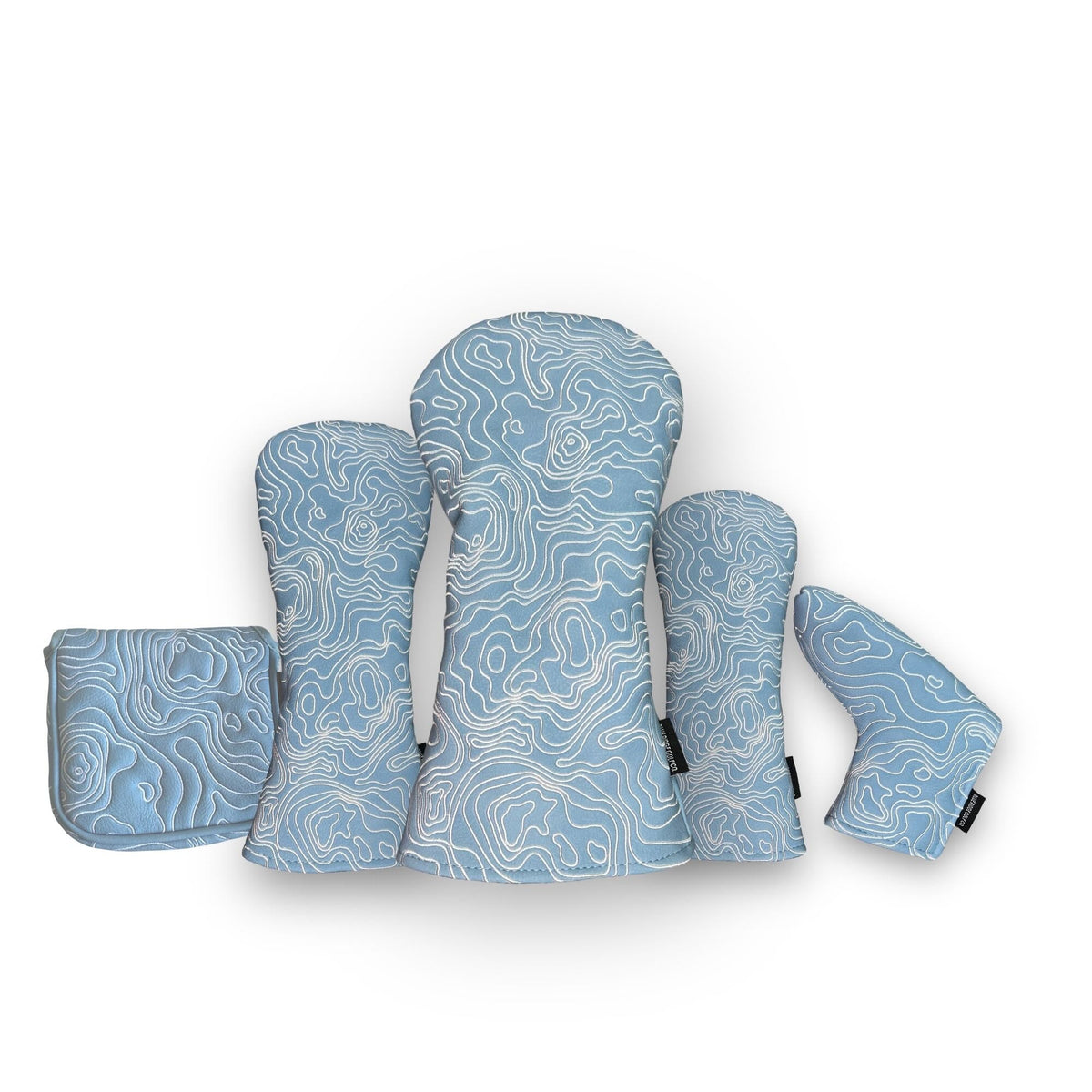 Topographic Headcover – Carolina Blue / White