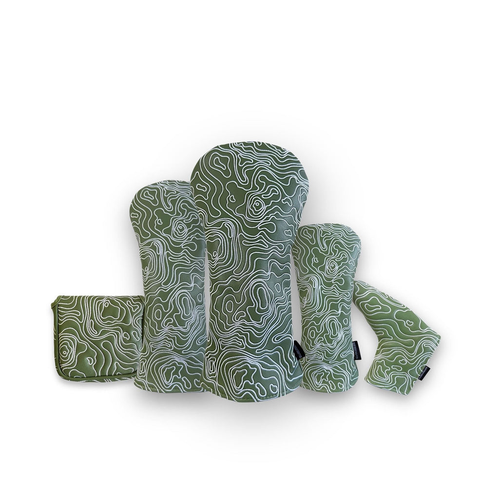 Topographic Headcover – Fairway Green / White