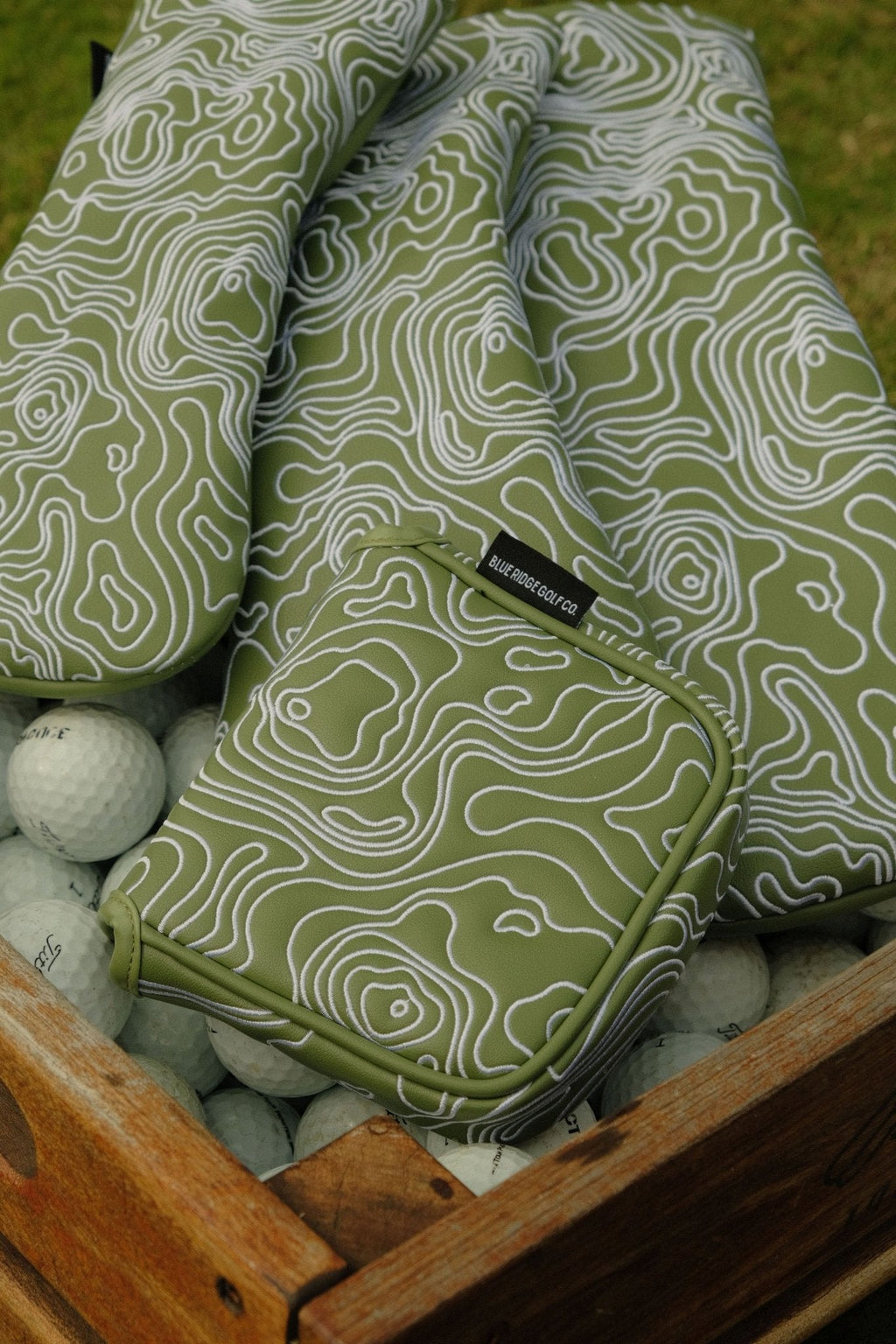 Topographic Headcover – Fairway Green / White