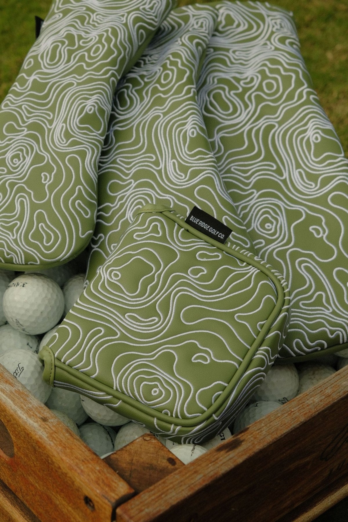 Topographic Headcover – Fairway Green / White