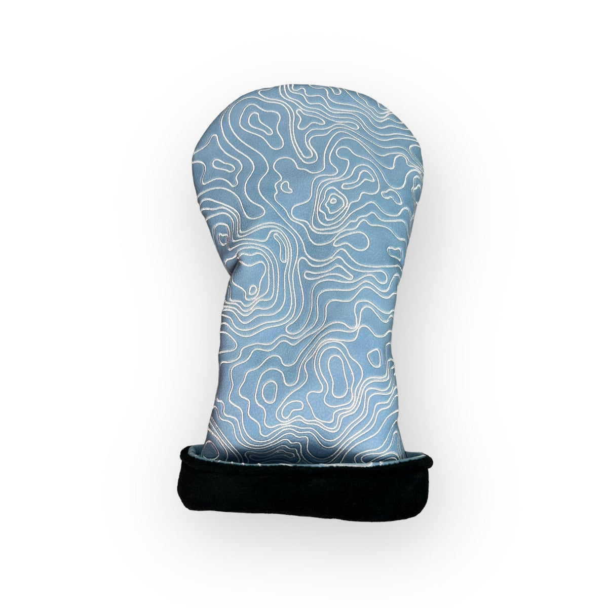 Topographic Headcover – Carolina Blue / White