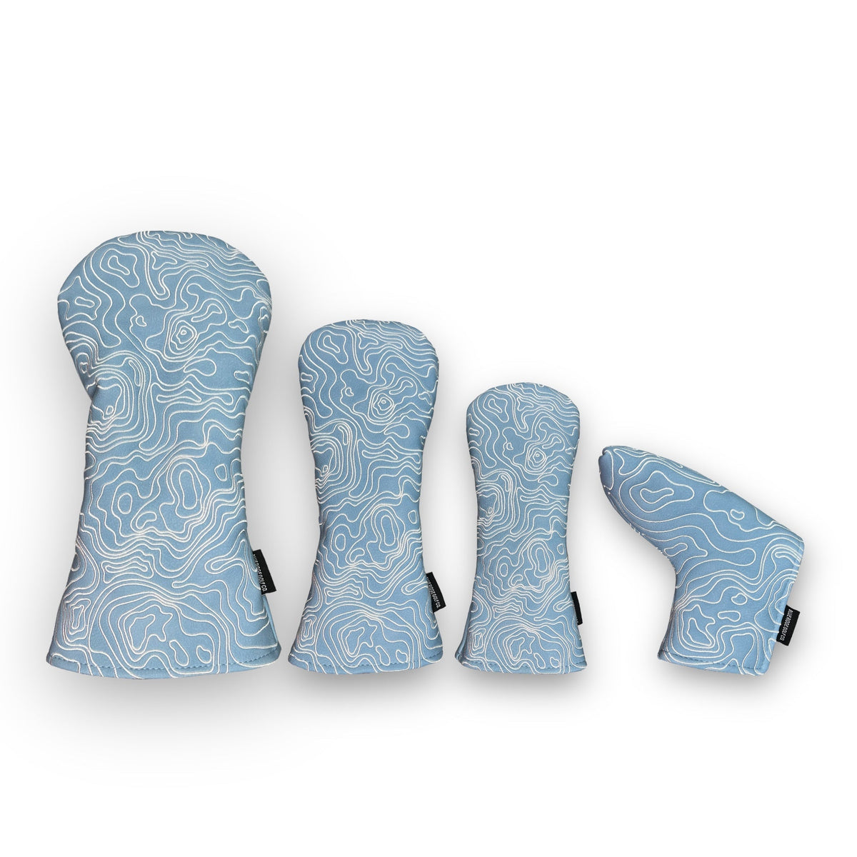 Topographic Headcover – Carolina Blue / White
