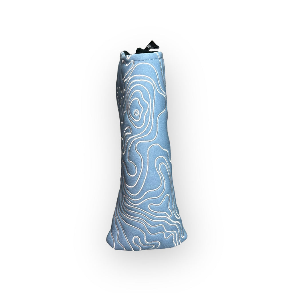 Topographic Headcover – Carolina Blue / White
