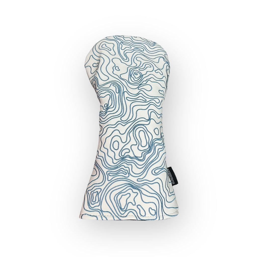 Topographic Headcover – White / Carolina Blue