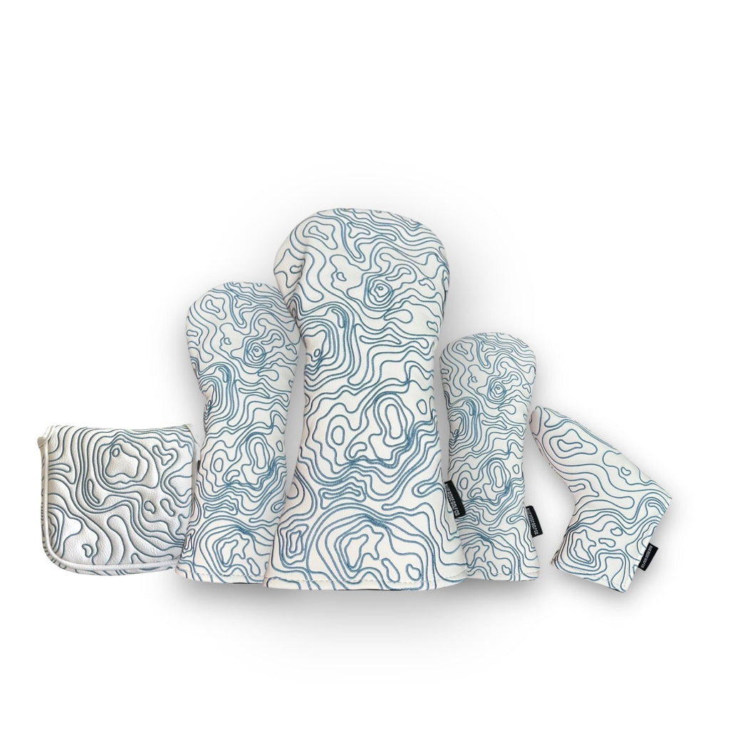 Topographic Headcover – White / Carolina Blue