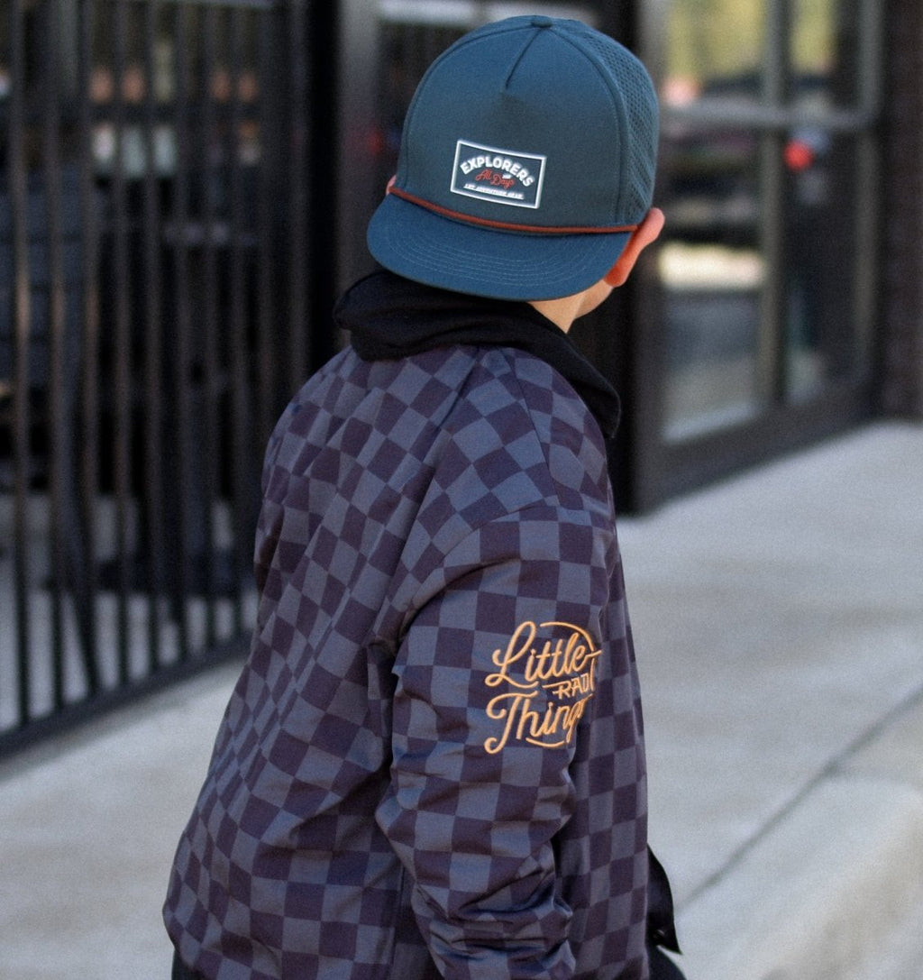 Little Rad Things Waterproof Explorer Snapback Hat - Juniper Green